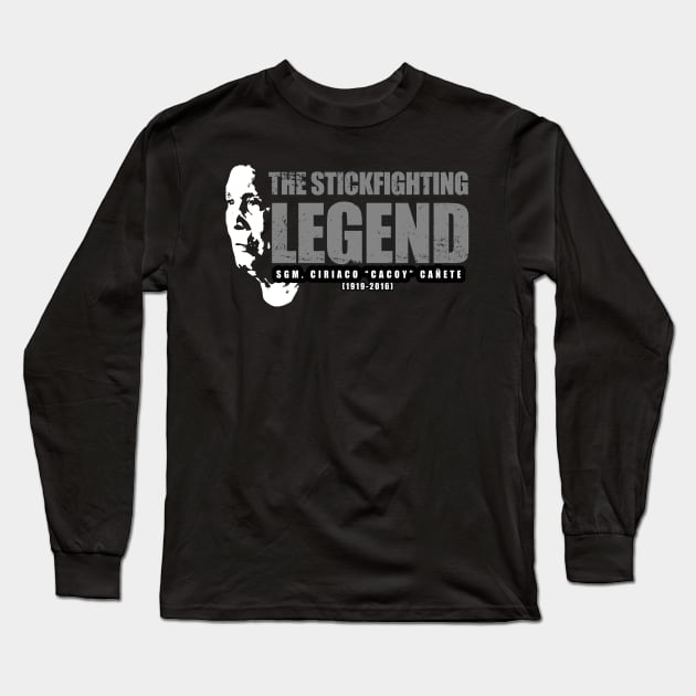 Stick Fighting Legeng Long Sleeve T-Shirt by Eskrima